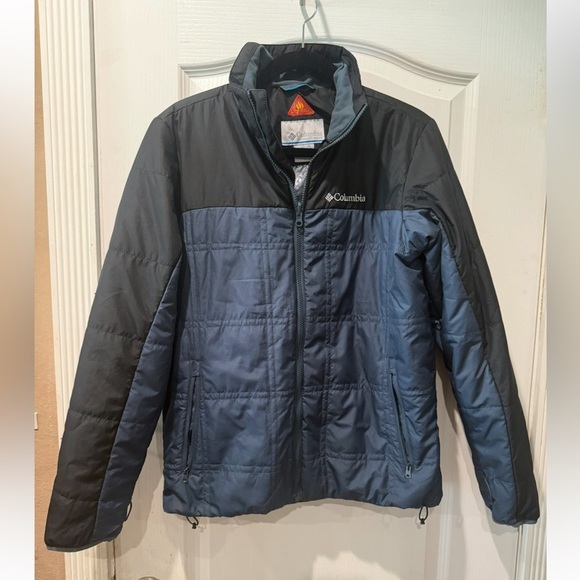 Columbia Two-Tone Black and Blue Jacket with Omni-heat liner Mens Size Small - Picture 2 of 14